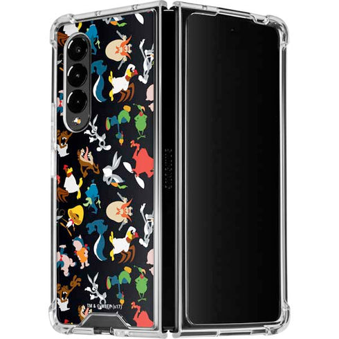 Looney Tunes Identity Pattern Galaxy Z Fold4 5G Clear Case
